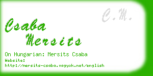 csaba mersits business card